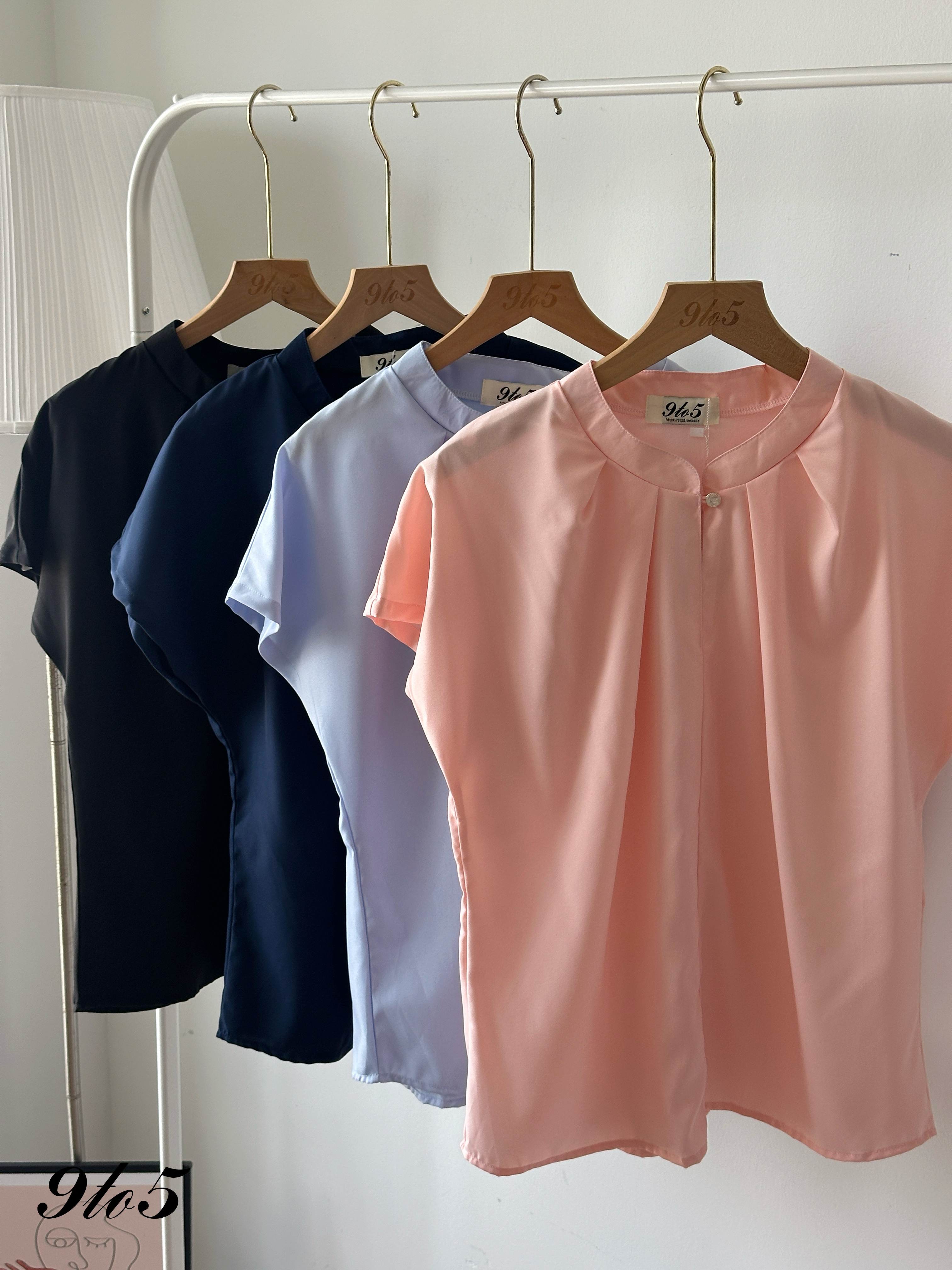 T4304 Mock Neck Ruched Shirt - 4 Colors 