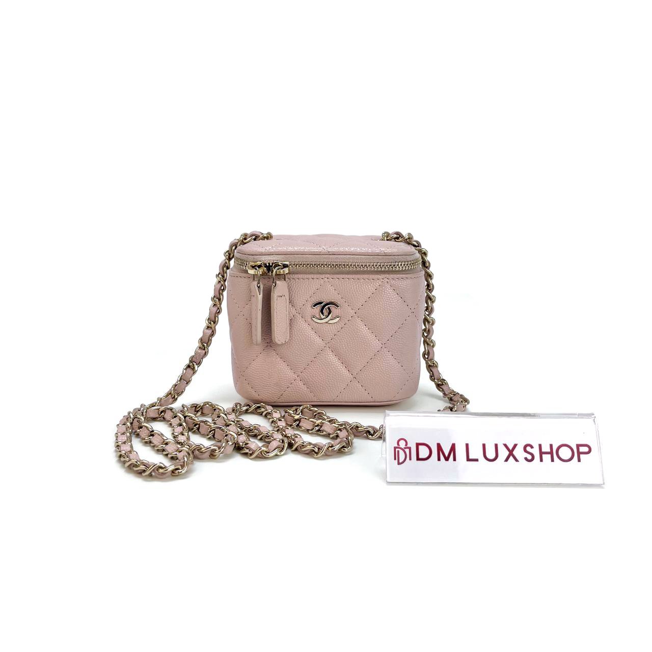 Chanel Light Pink Caviar Mini Vanity Case (Serial 30, Y: 2020)