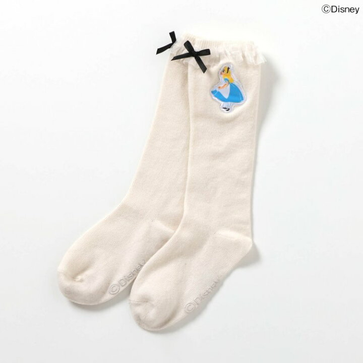 🇯🇵預訂 日本直送🇯🇵Apres les cours x 愛麗絲系列人物貼花絲帶荷葉邊長襪