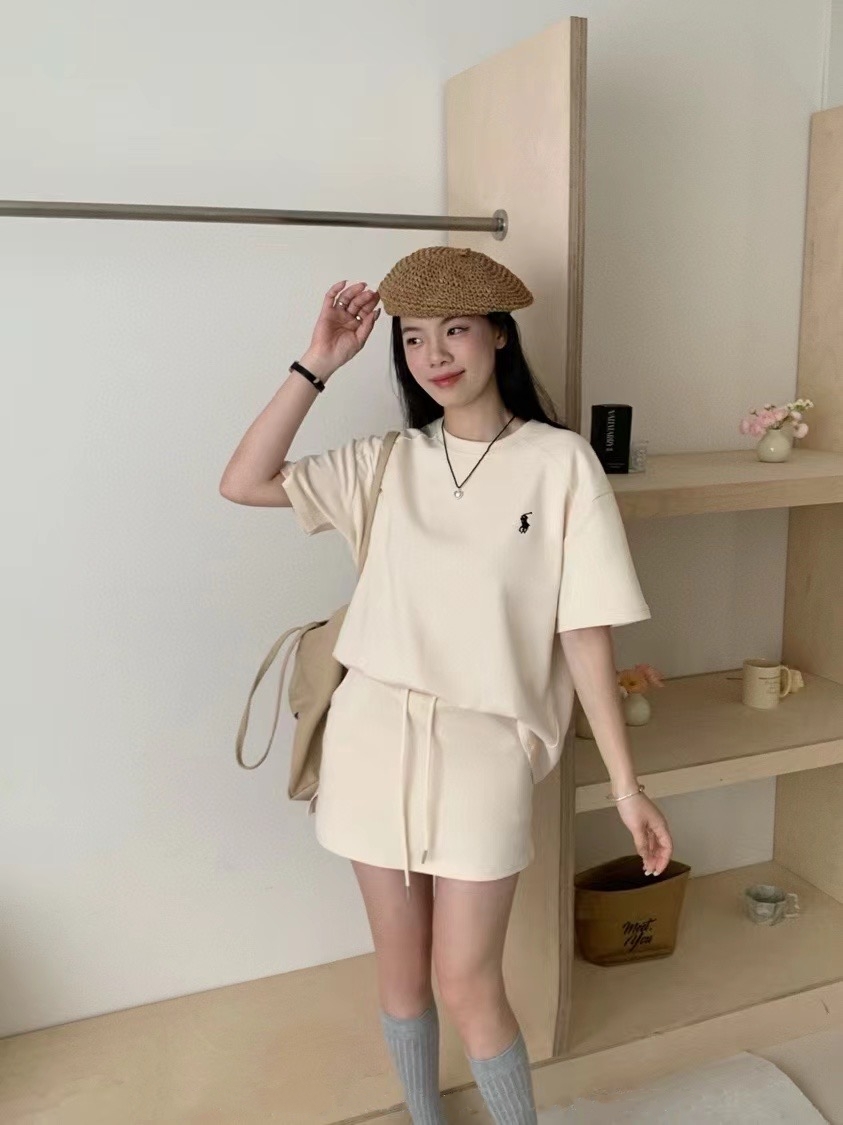 Polo Embroidery Roundneck Casual Shirt+Skirt Set 保罗刺绣休闲套装 (3 Colours)