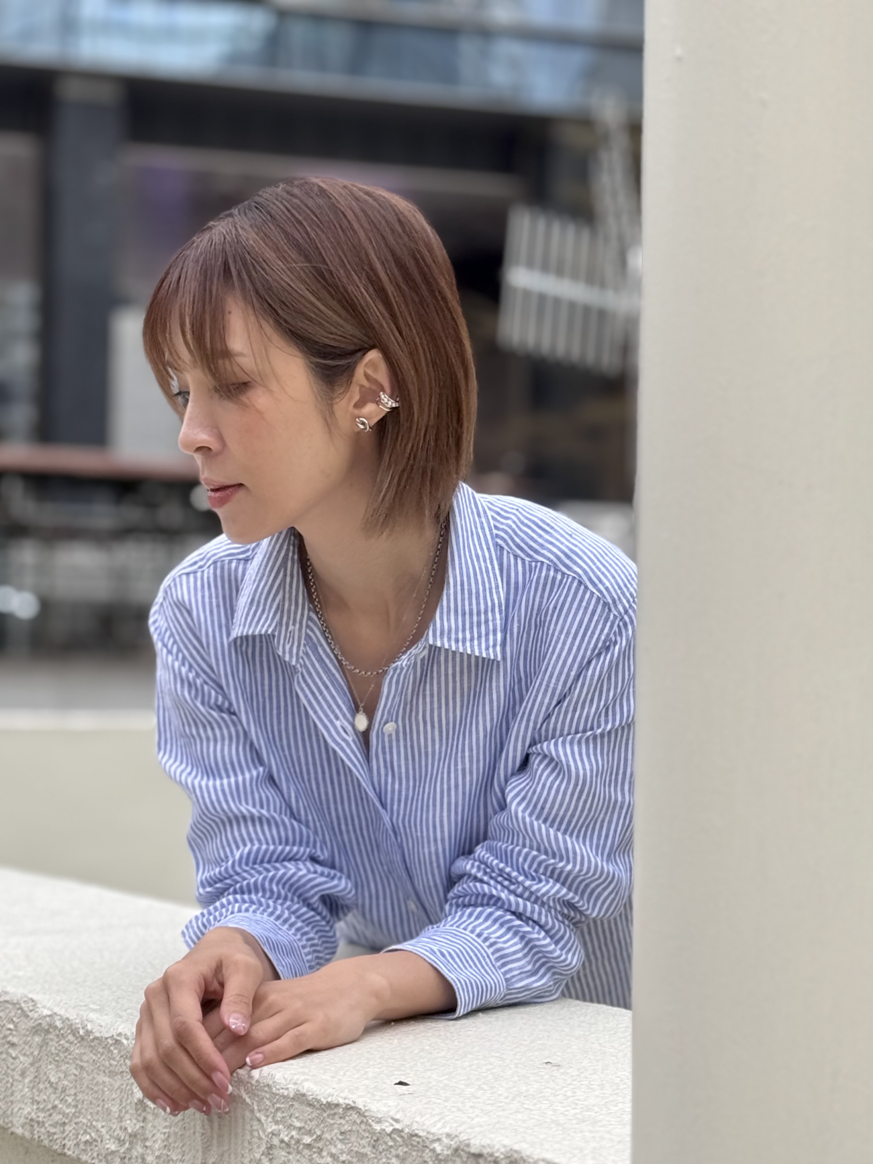 Sliver twist stainless earring