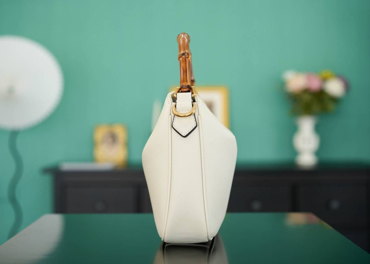 Gucci Bamboo 1947 Small Top Handle Bag - Ivory Leather