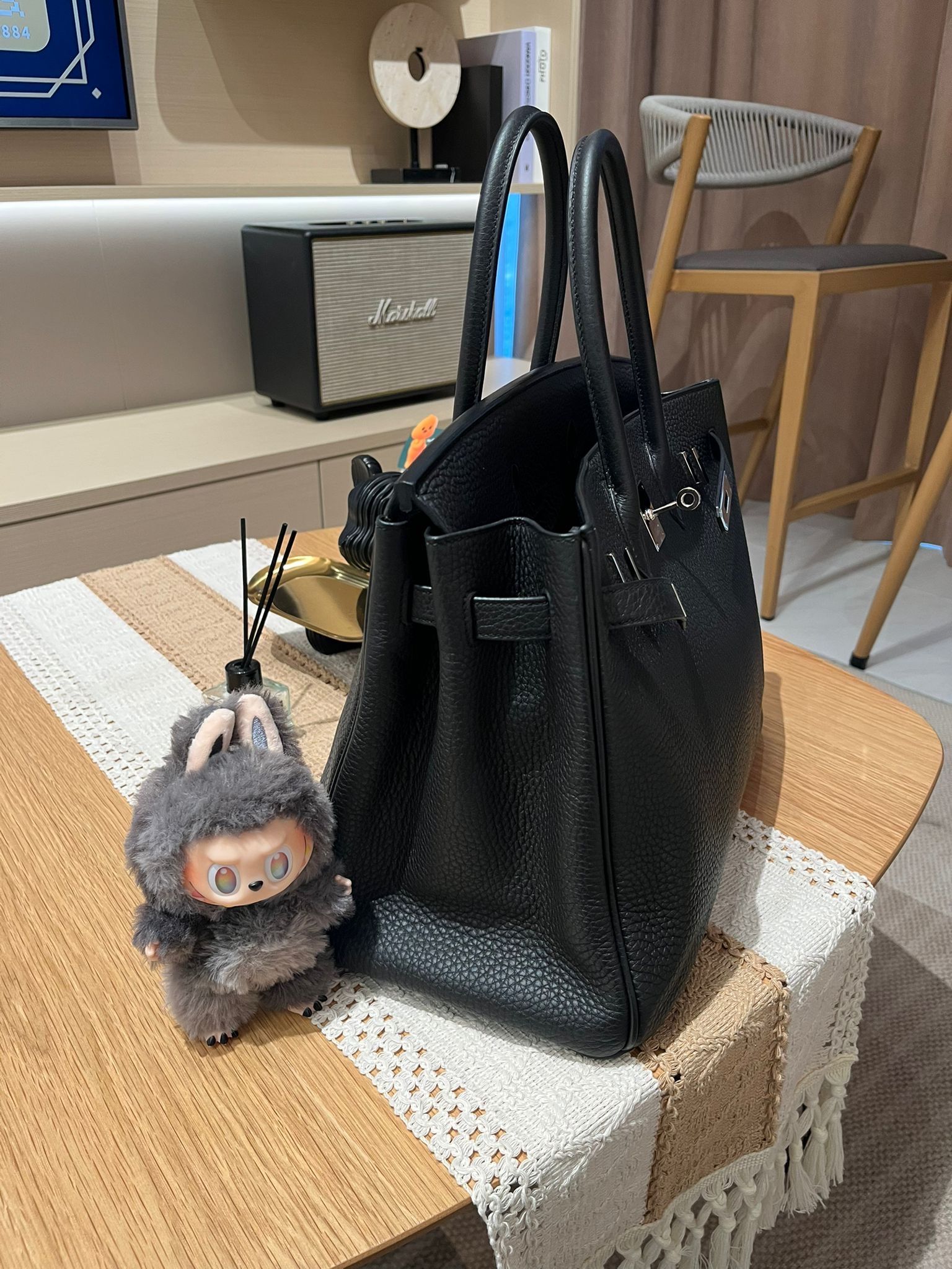 Hermes Birkin 35 黑色銀扣 Stamp [R] 100%Authentic, 98%New ✅Key lock ✅Dust bag✅Box