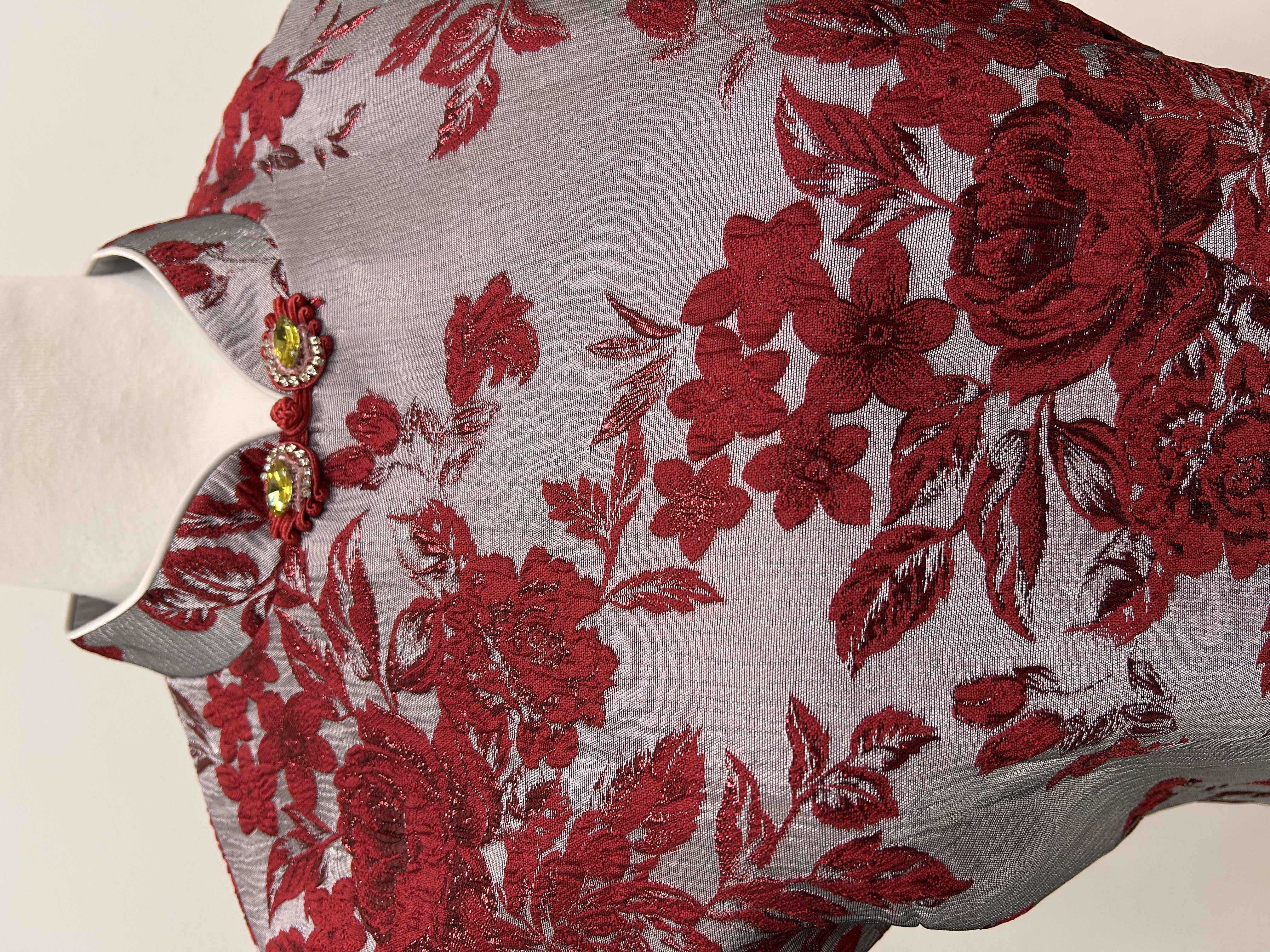 567. WB Embroidered Sleeve Qipao