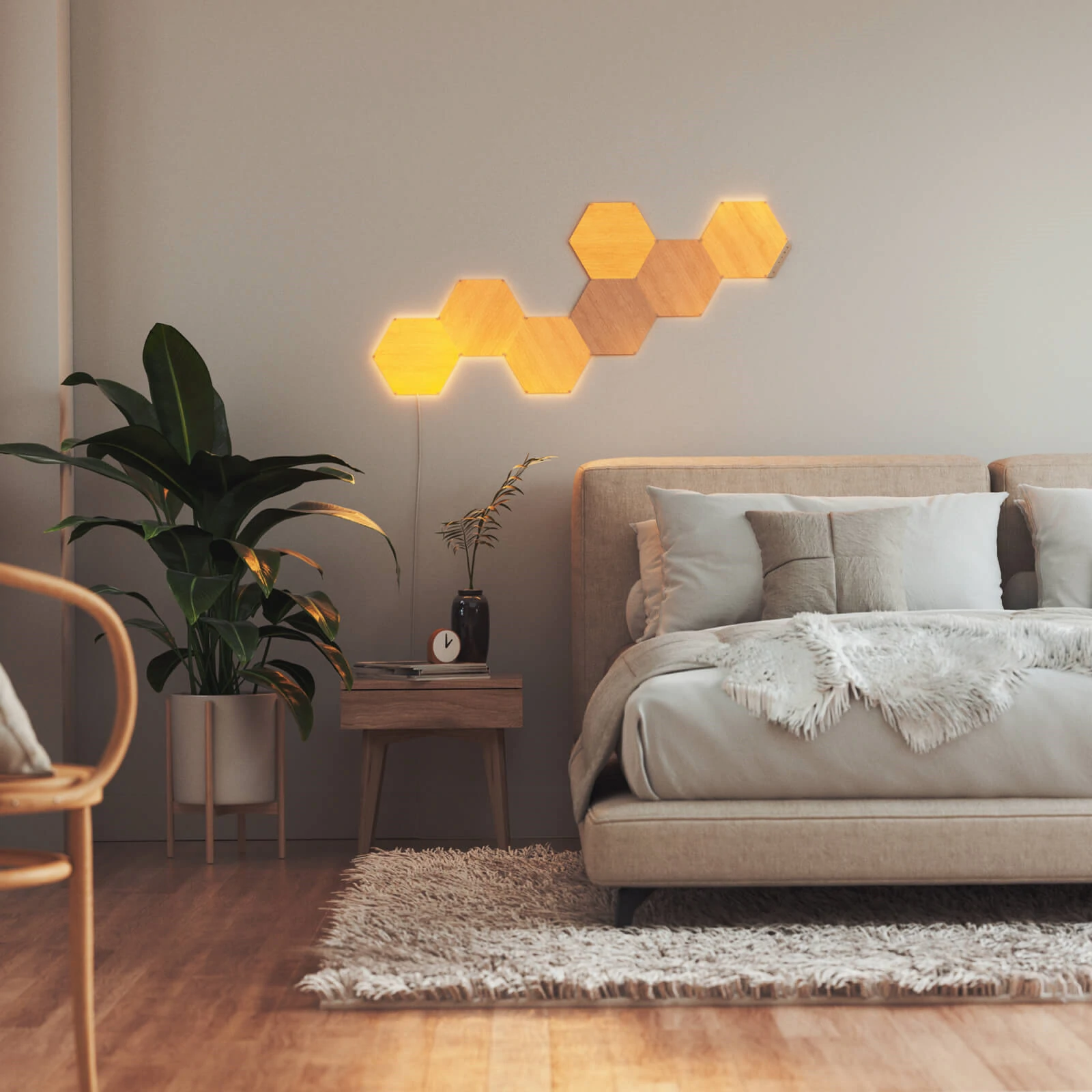 [原裝香港行貨丨2年保養] Nanoleaf Elements Hexagon Starter Kit (7Pcs) 六角形智能照明燈板 (七塊裝) 入門套件 A-NL52-K-7002HB-7PK