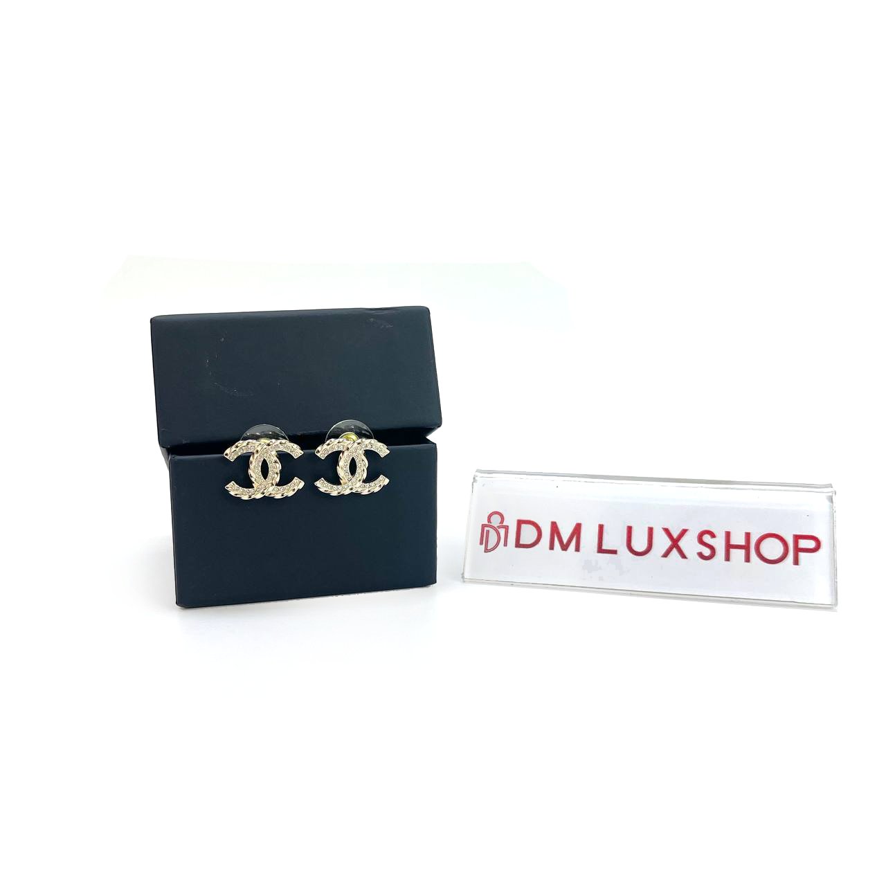 Chanel Classic Double CC Logo Earrings GHW