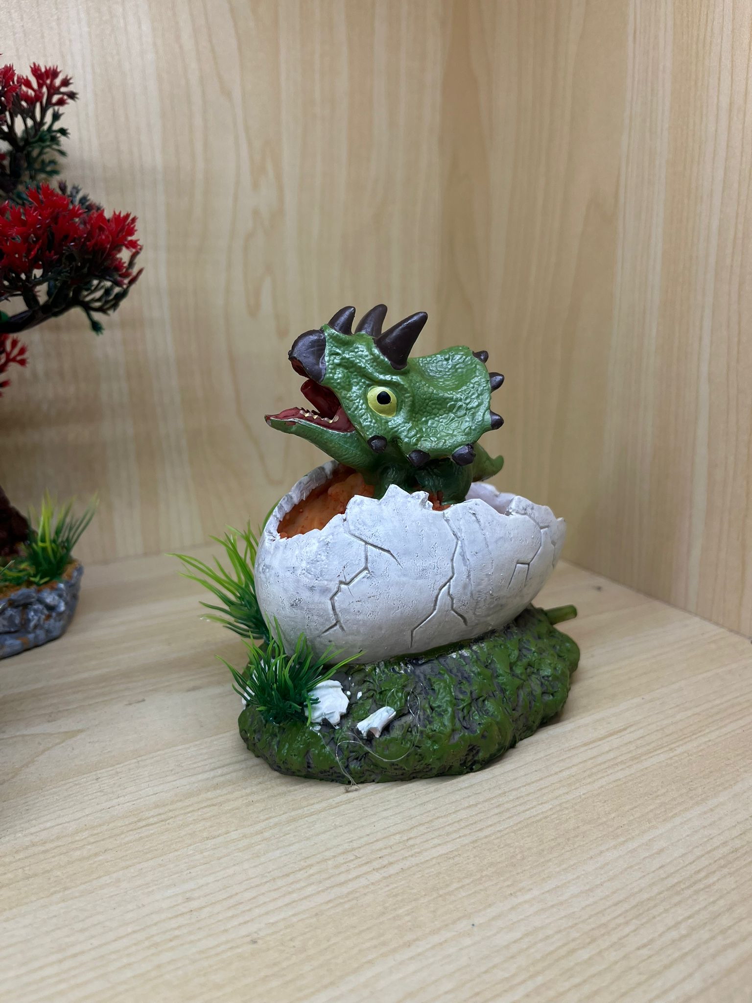 【魚缸變身侏羅紀】氣動恐龍擺設｜會呼吸吐泡泡｜動態造景裝飾 (三角龍/雙脊龍) 