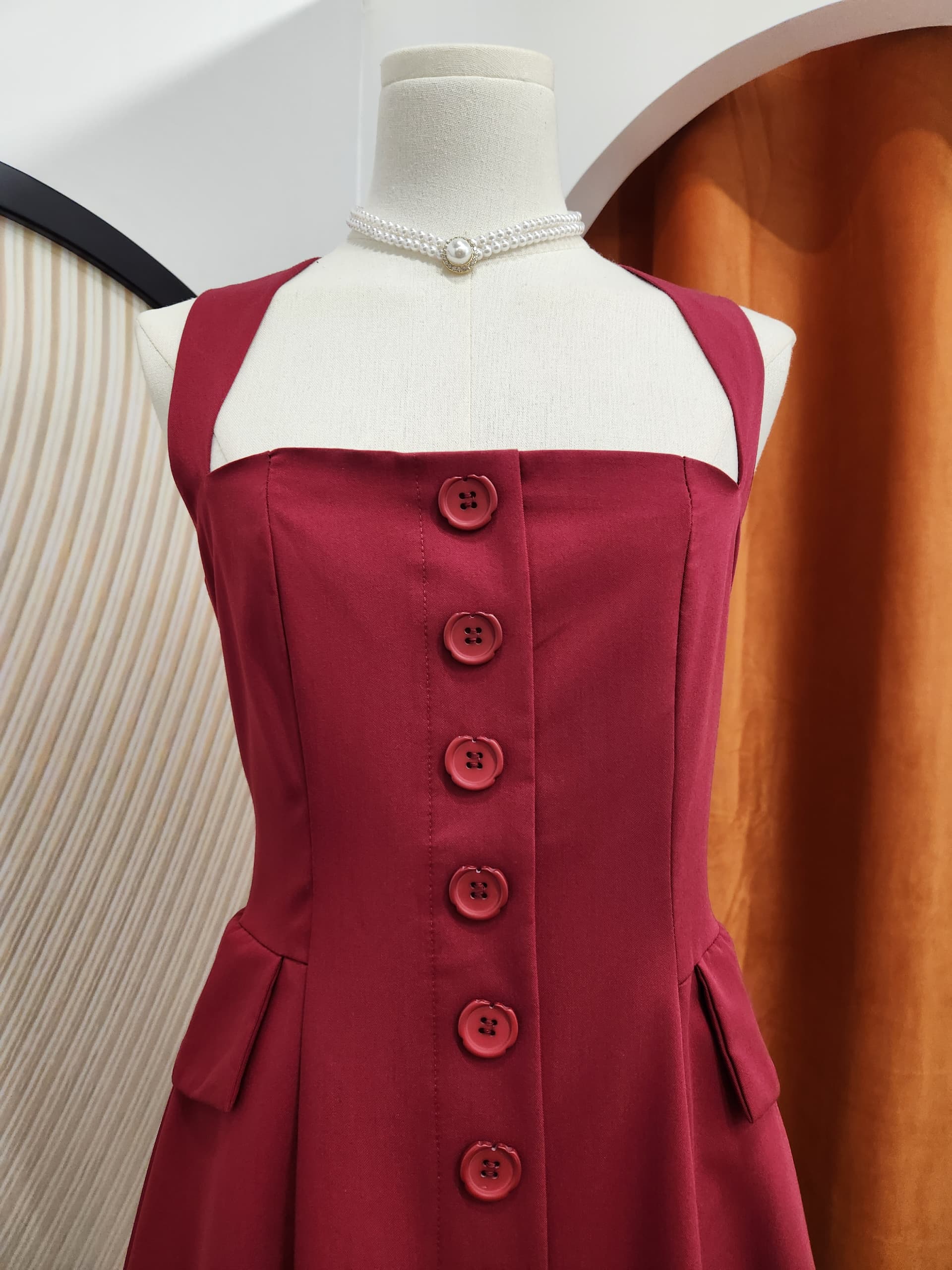 Halter Neck Button Dress 排扣挂脖连衣裙