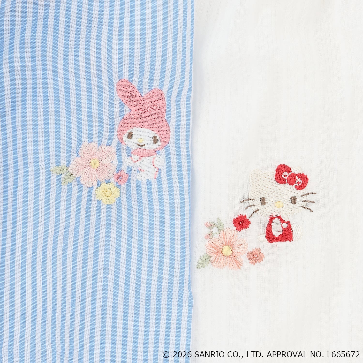 🆕【⭐訂購⭐】 🇯🇵日本直送🌀#Melody / #Kitty  圓潤泡泡袖 刺繡連身裙🌀[ELEA-0051][260605]