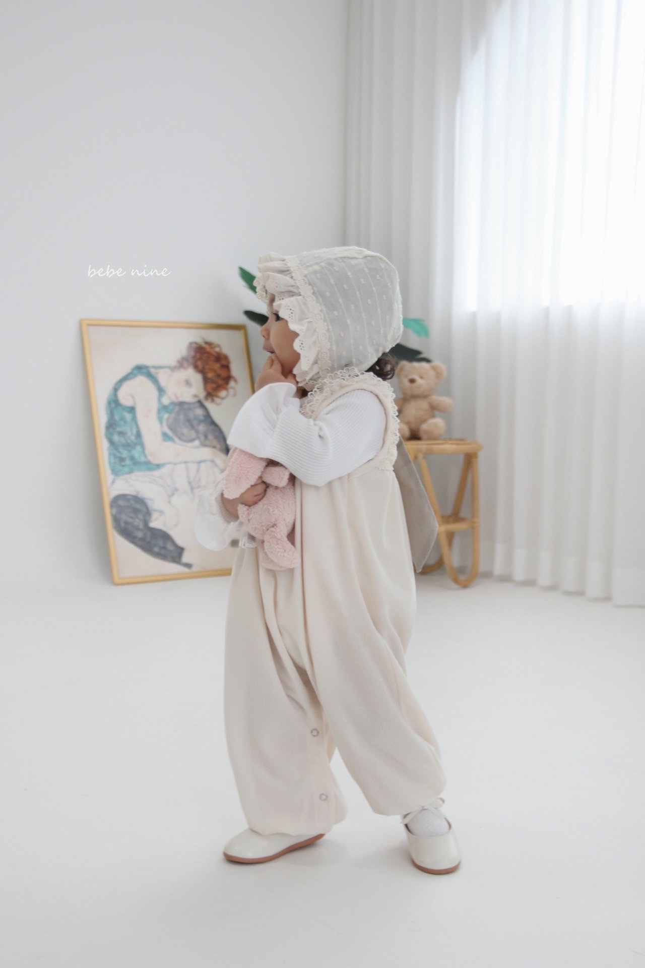 🌸預訂 韓國直送🌸🇰🇷Bebenine蕾絲荷葉花邊包耳帽