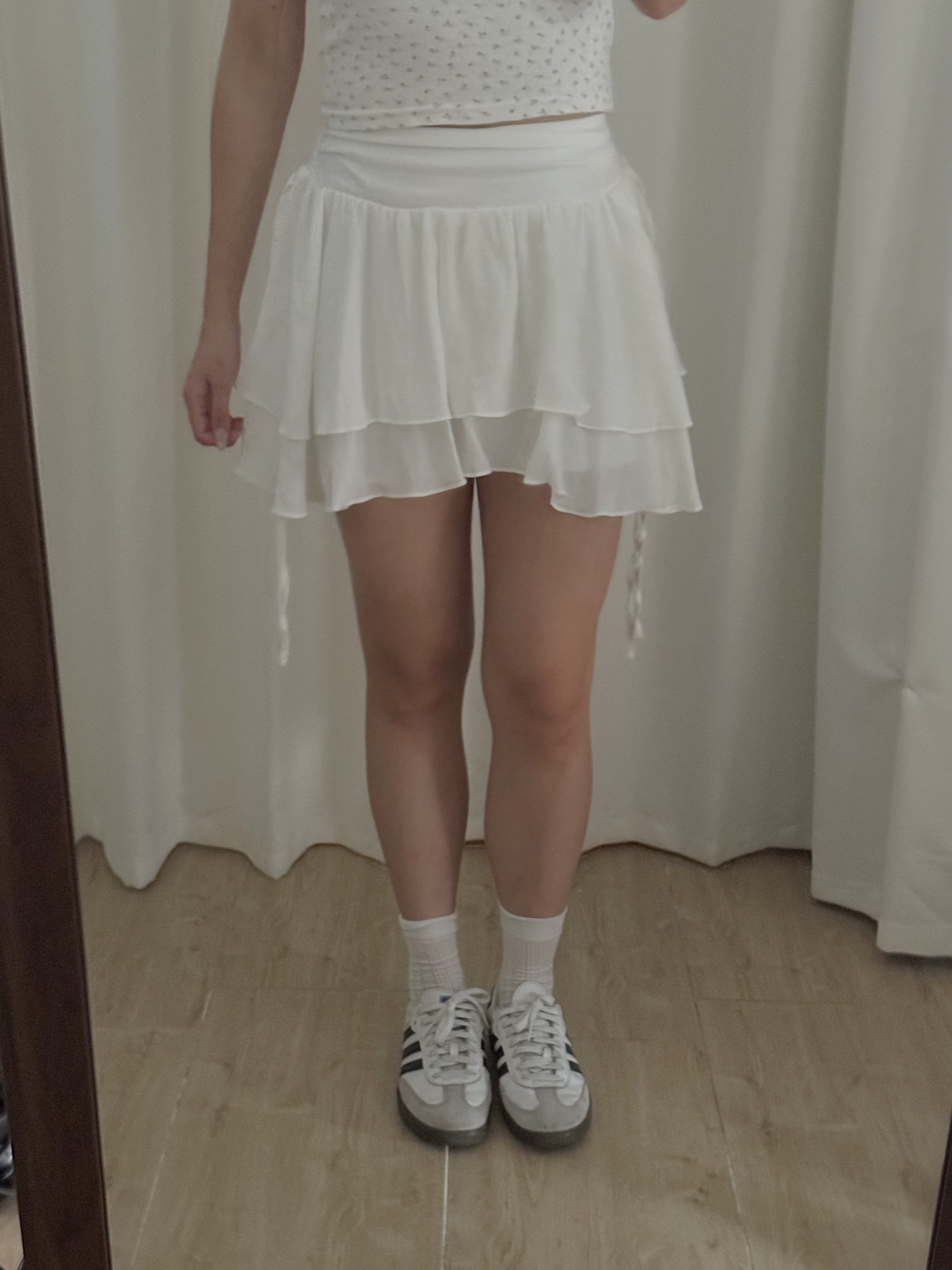 雪紡綁帶蛋糕短裙(兩色入)