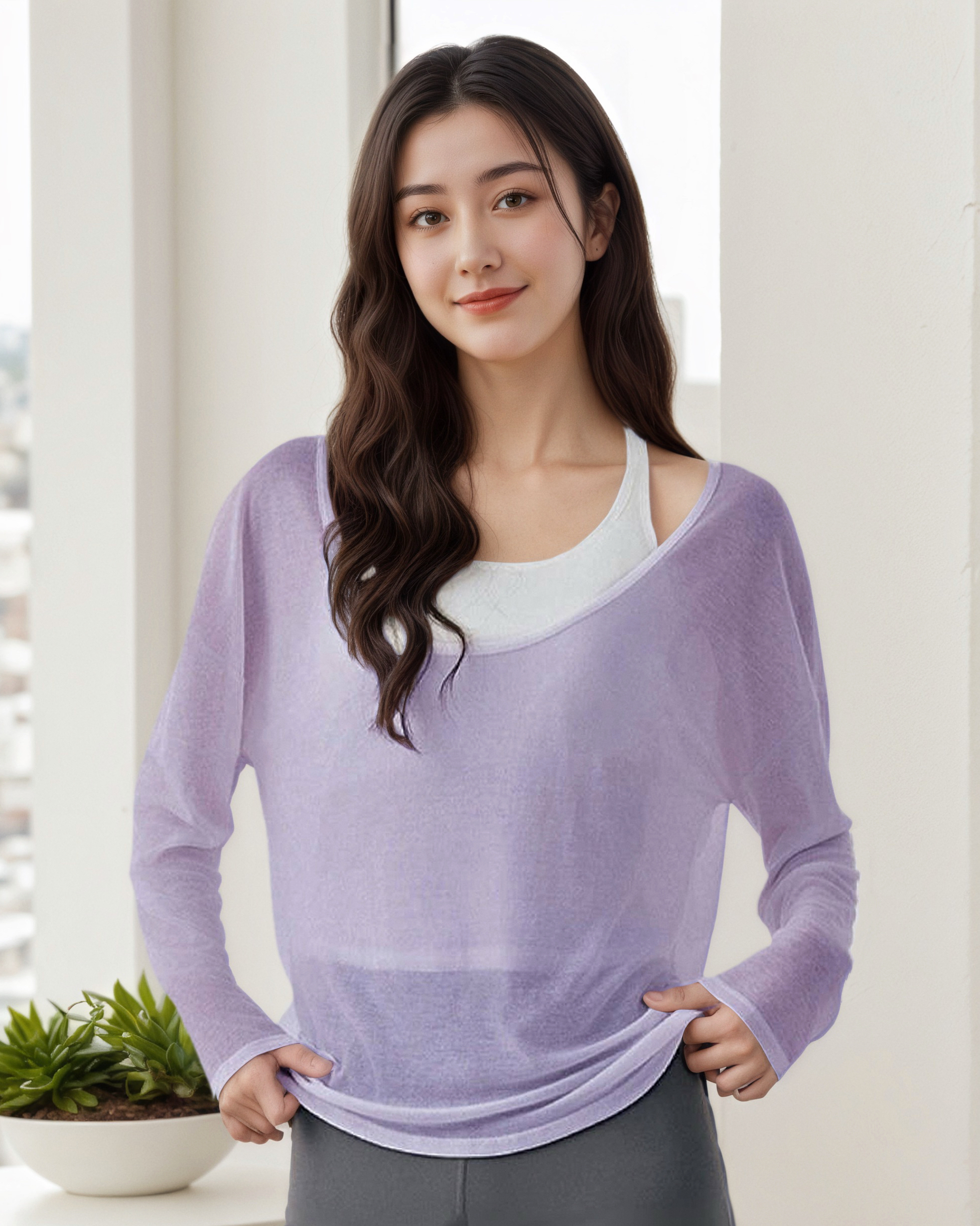 長袖罩衫運動背心疊穿兩件套