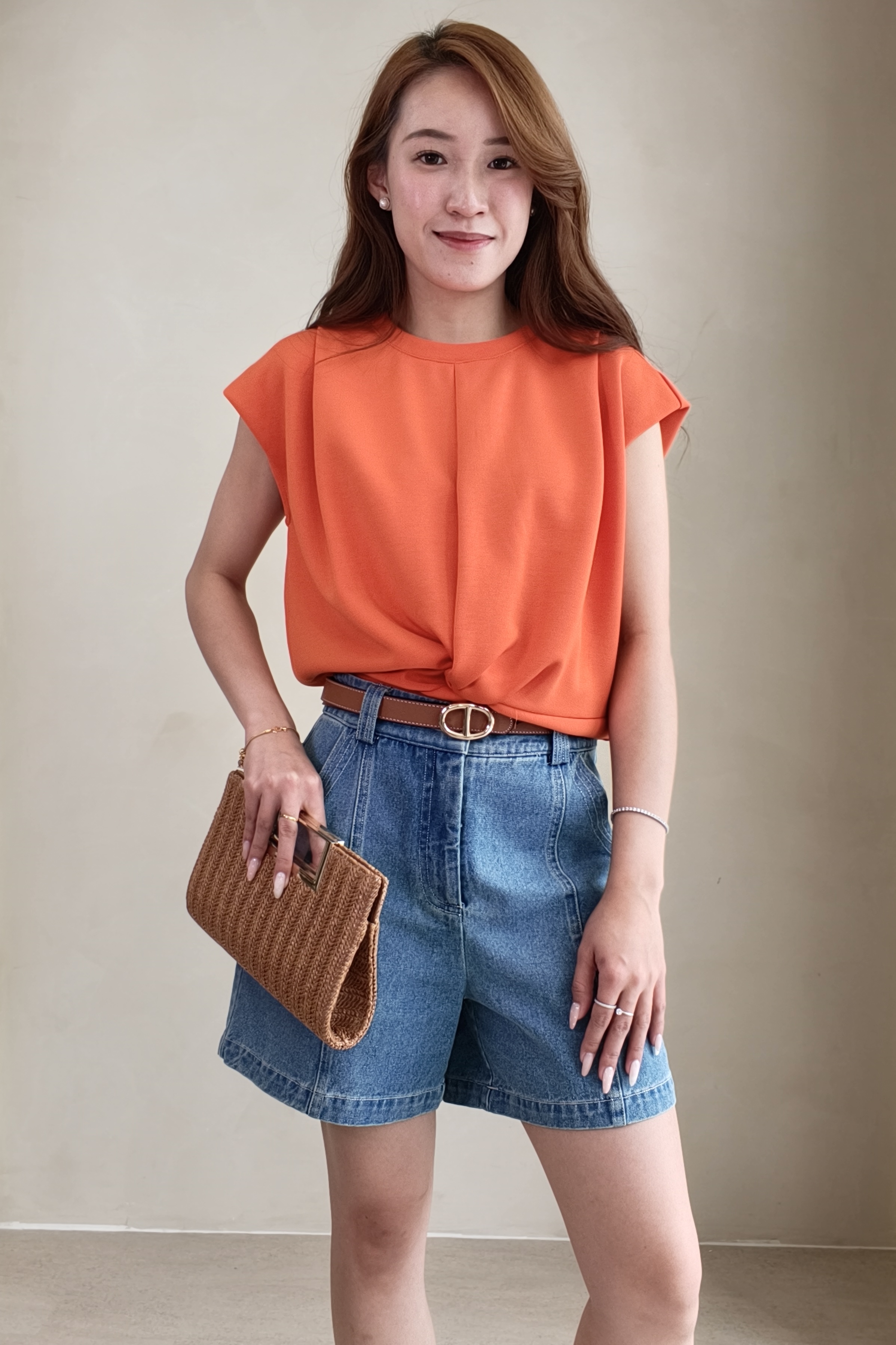 MF240605 Front Twist Cap Sleeve Top
