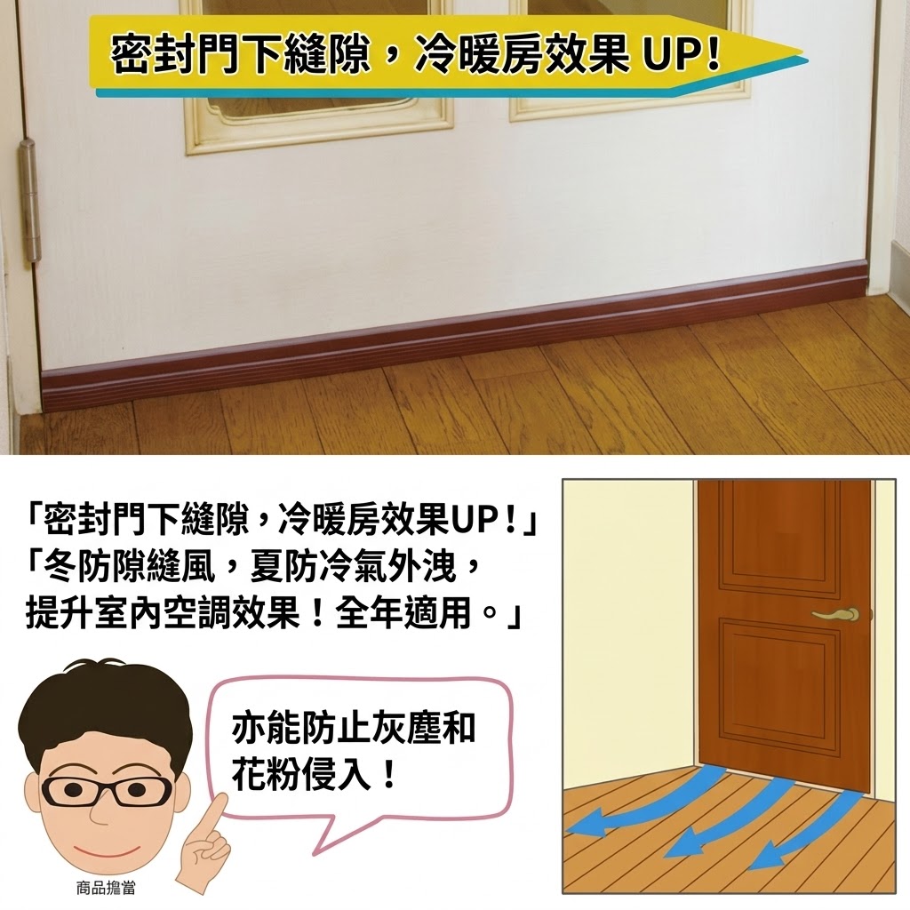 【現貨】🔥🔥【日本直送《COMOLIFE》蓄光防風隔音門下密封貼】