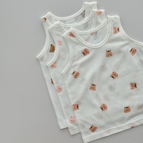 PURE WHITE圓圓臉鏤空系列-竹纖維乾爽無袖背心 120