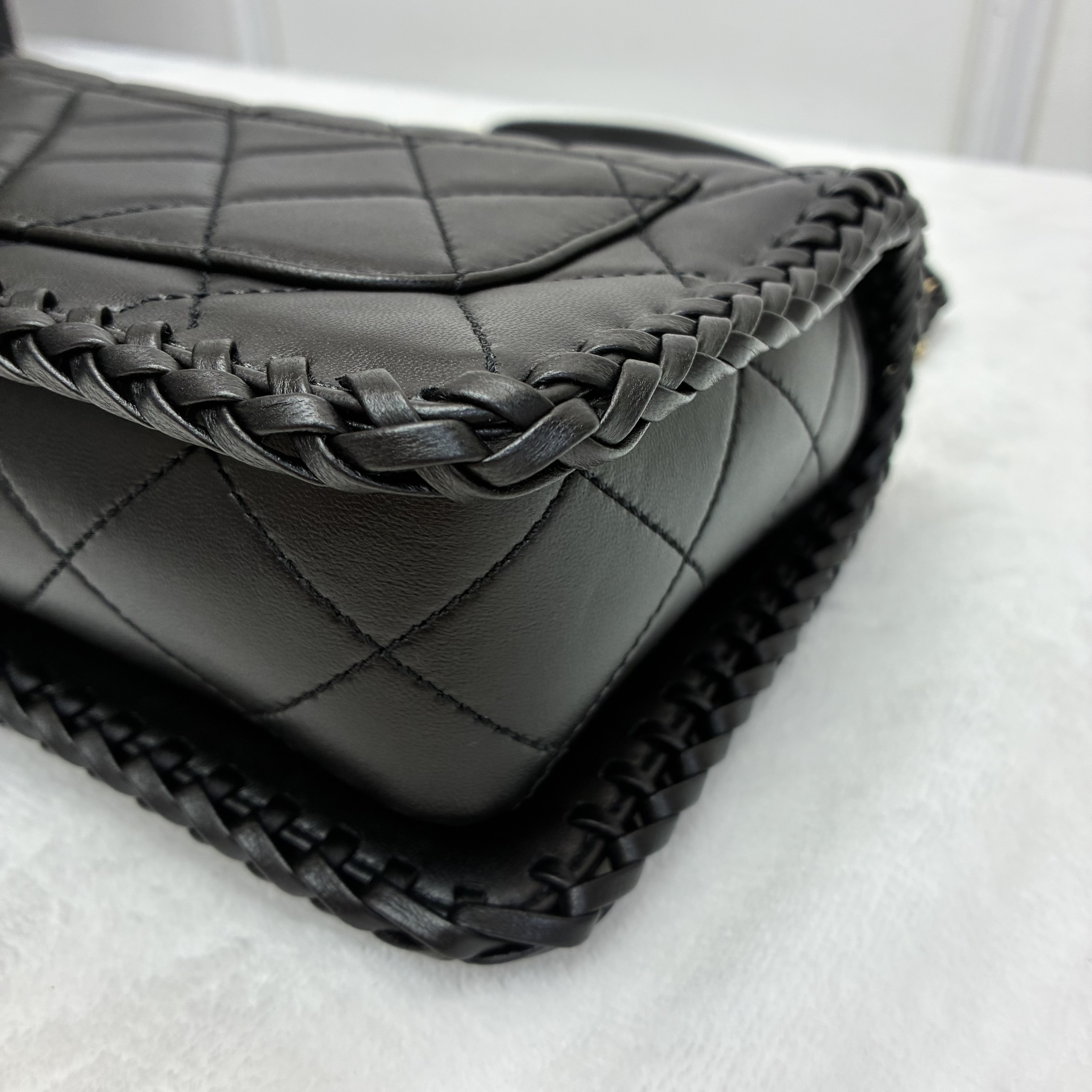 Full set 23A Chanel黑色拼接小羊皮