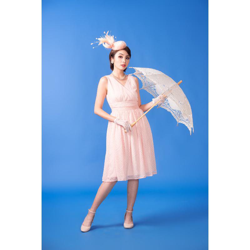 (SOLD OUT)Fifties Lady Eisenhower Embroidered Chiffon Ballerina Wrap Dress(FM096)
