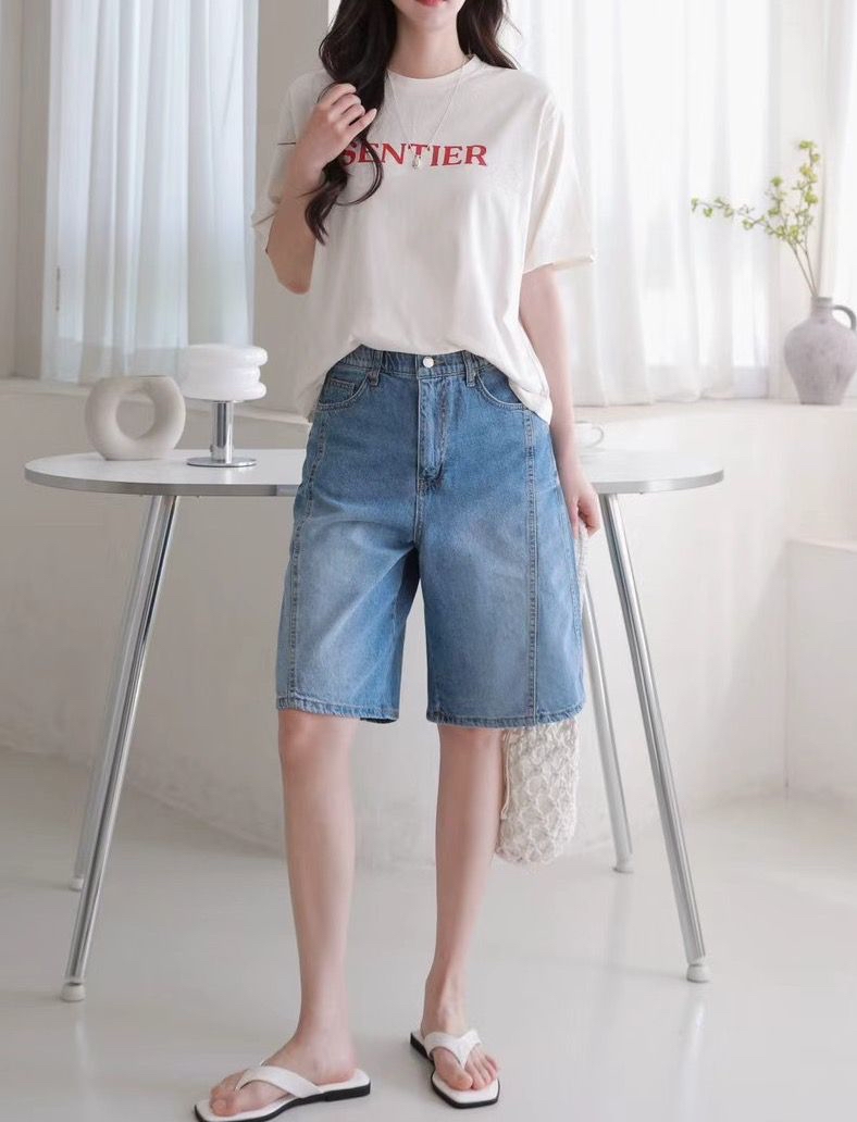 V 牌前車骨牛仔短褲