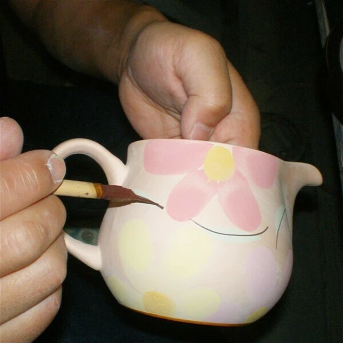 【日本製】美濃燒陶瓷手繪大紅花蛋型茶壺 (520ml)