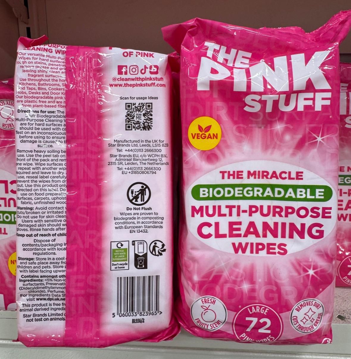 🩷 The Pink Stuff 可生物降解多用途清潔濕紙巾