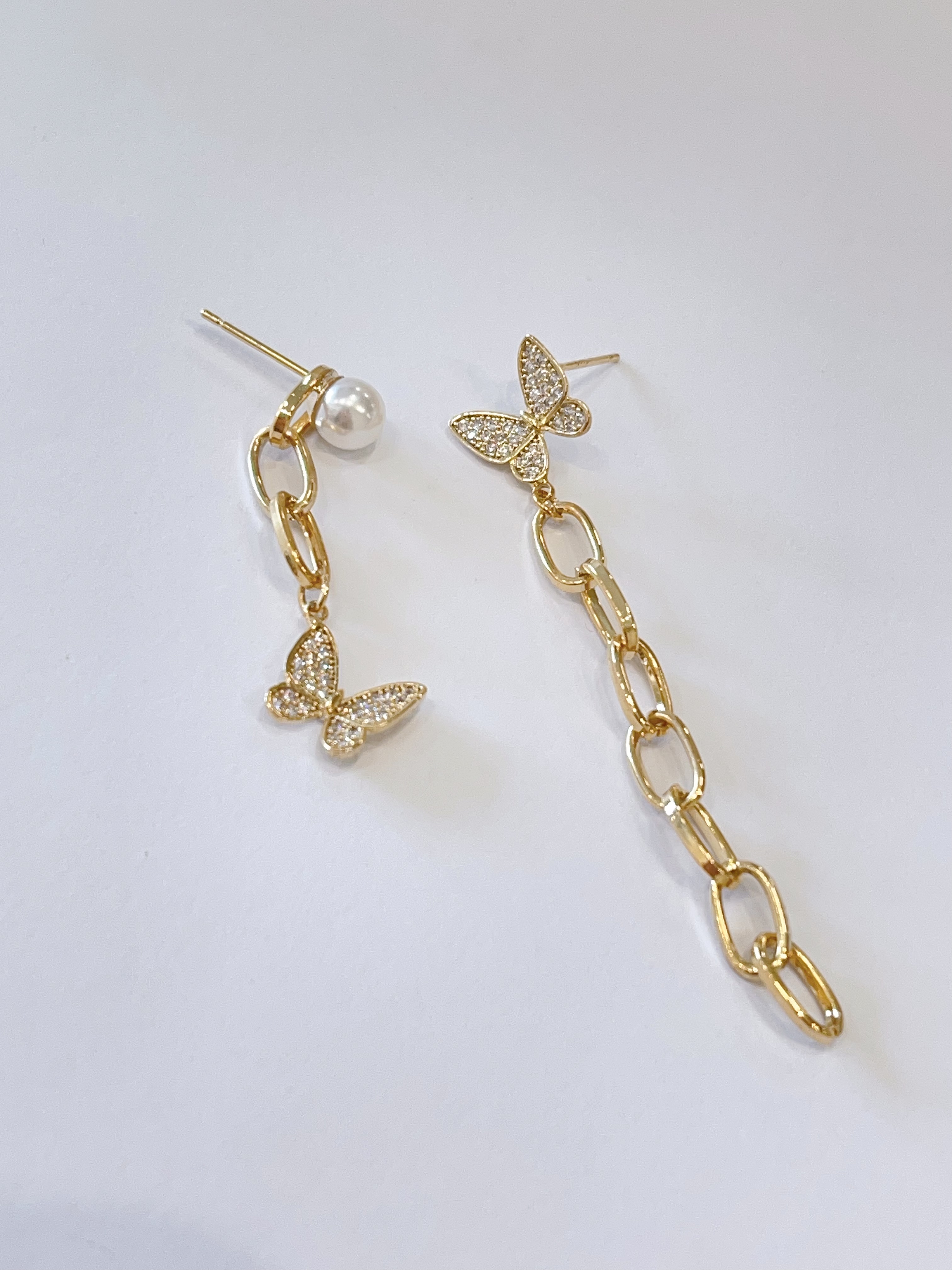 小众设计 晚宴必备蝴蝶珍珠耳环