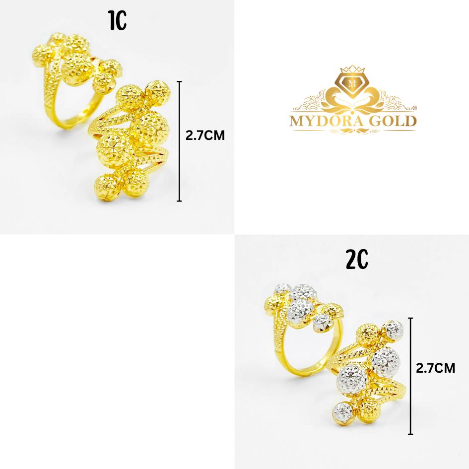 MYDORA Cincin Exclusive Boba Anggur Pahat 6 (5G) l EMAS 916/22K
