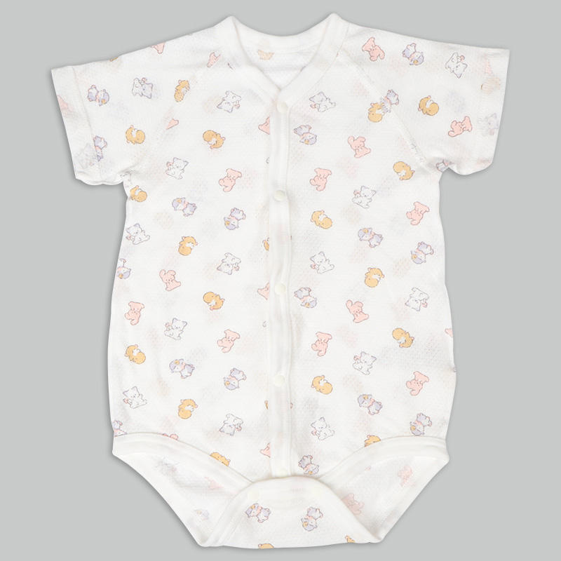 🇯🇵預訂 日本直送🇯🇵可愛動物印花純棉網眼前開式短袖背心包屁衣兩件套