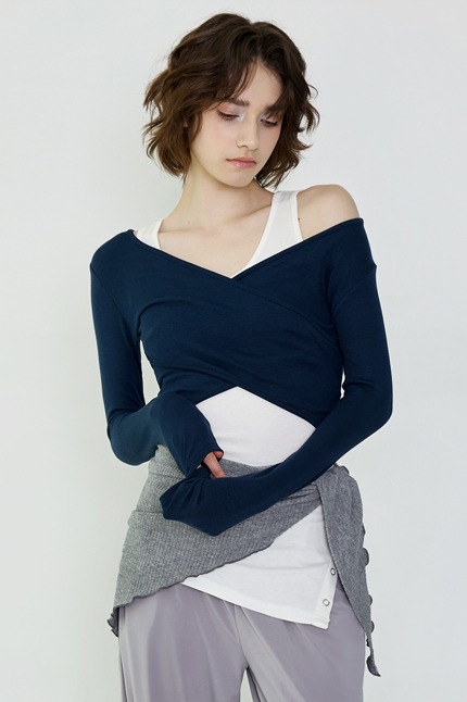 【Two-way wear】預購_DEVI-T0041 Curve Wrap Crop Top by Devi wear