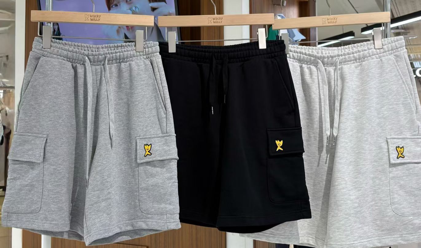 🌱​WACKY WILLY🌱 小黃人有袋短褲 韓國連綫折扣💛 灰/花灰/黑/ S-xl
