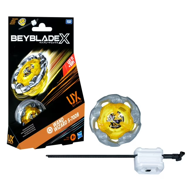 【持久系耐力怪獸】爆旋陀螺X 魔導神杖 Beyblade X Wand Wizard 5-70DB UX Starter Pack Top and Launcher - 終極防禦持久型、專治猛烈攻擊