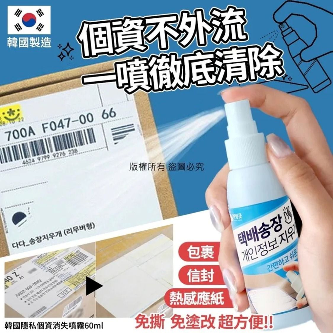 韓國隱私個資消失噴霧60ml（1套2支）