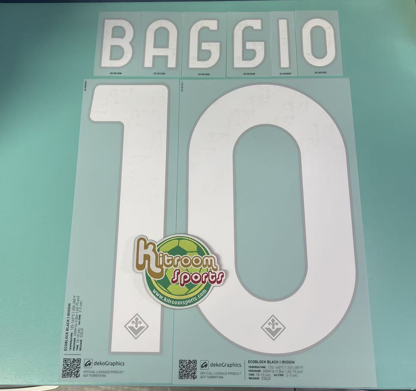 2023-24 Fiorentina Home Nameset #10 BAGGIO