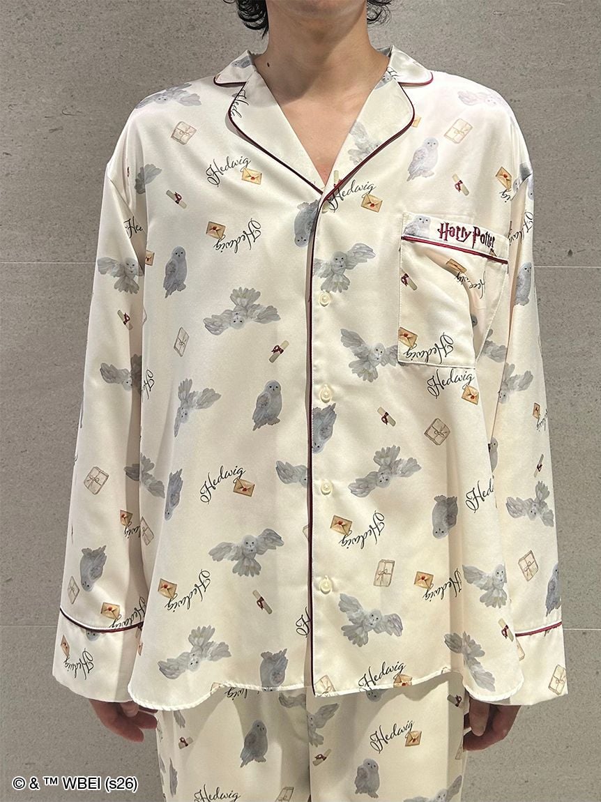 保暖緞面開領睡衣上衣 Pajamas Shirt｜SNIDEL HOME X 哈利波特 聯名 第5彈 (Harry Potter)【預購】 (26201-P）