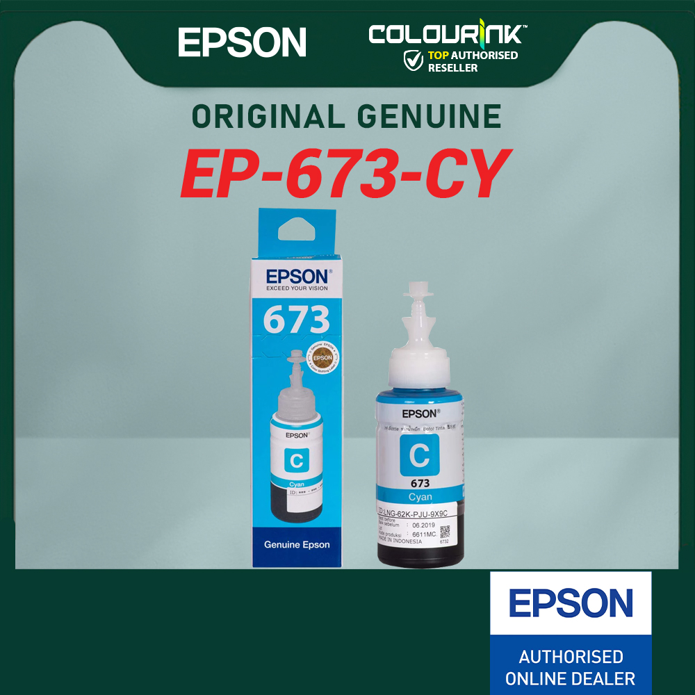 Epson Original Genuine T673 Refill Ink Bottle 70ml L800｜L805｜L850｜L1800 T6731 T6732 T6733 T6734 T6735 T6736