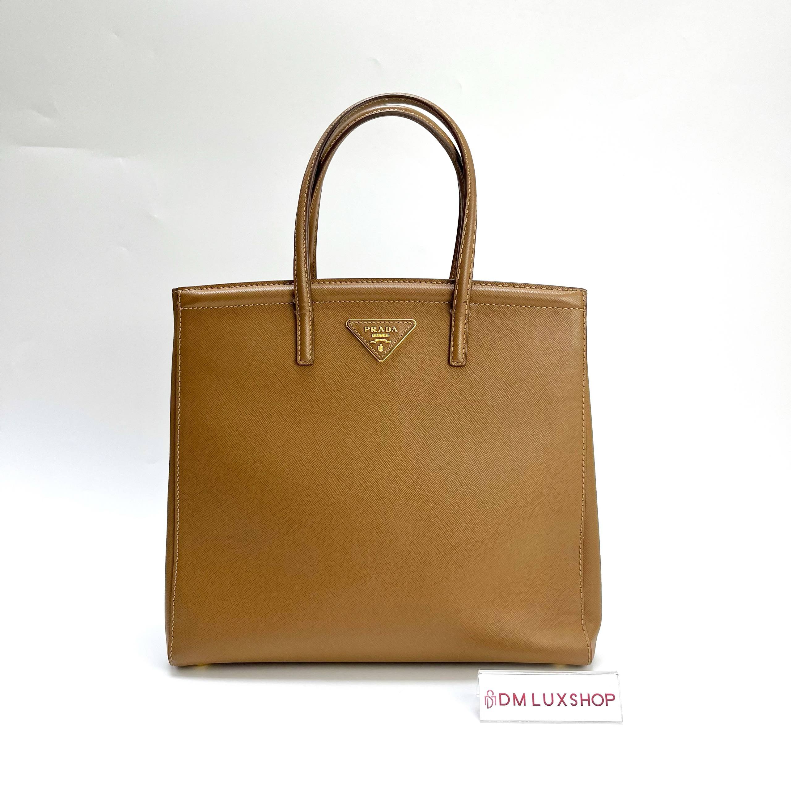 Prada Brown Saffiano Leather Tote GHW (Missing Strap)