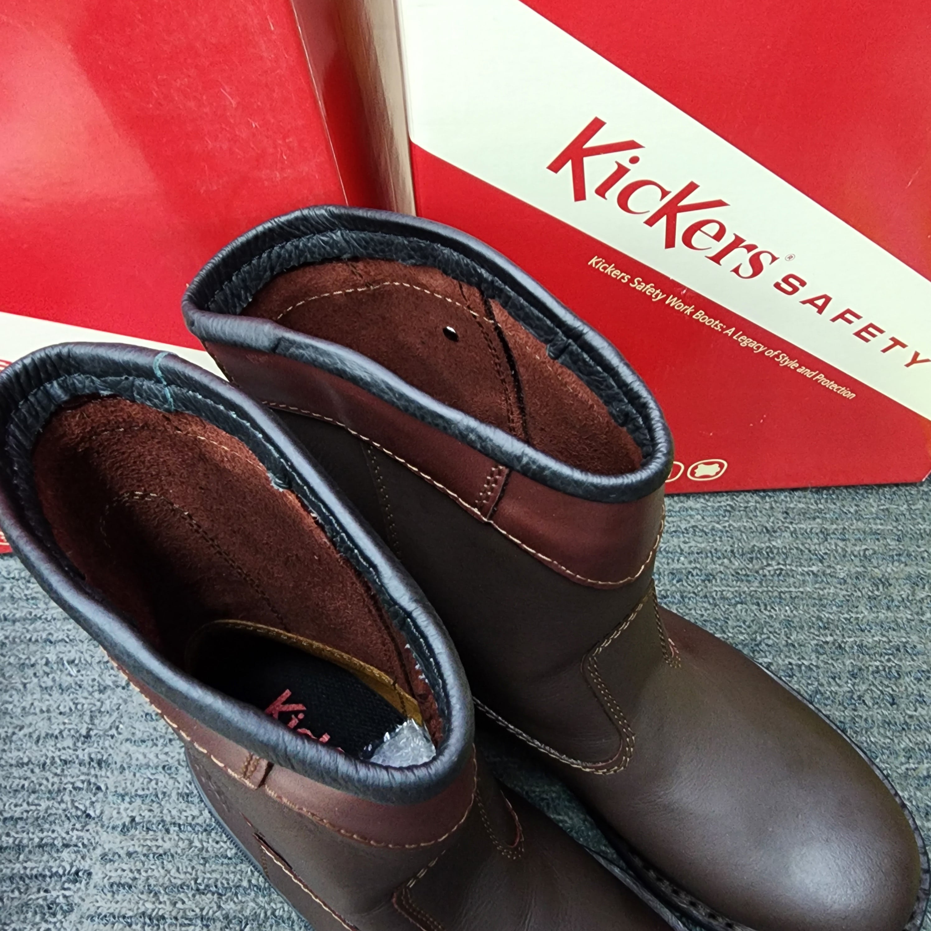 KicKers Safety Shoes KK 603 SIRIM DOSH High Cut Black Cherry Pull up Steel Plate Toe Cap Kasut Keselamatan