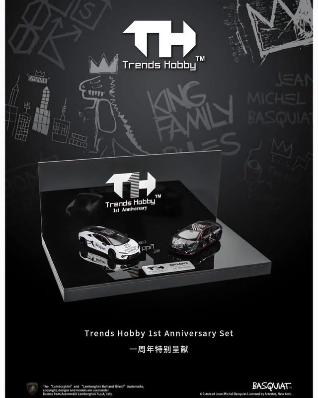 Trends Hobby X Jean Michel Basquiat Lamborghini Temerario Trends Hobby's 1st Ann 2-Car Set Hong Kong Toycar Salon 2026 Exclusive 香港車仔展2026限定