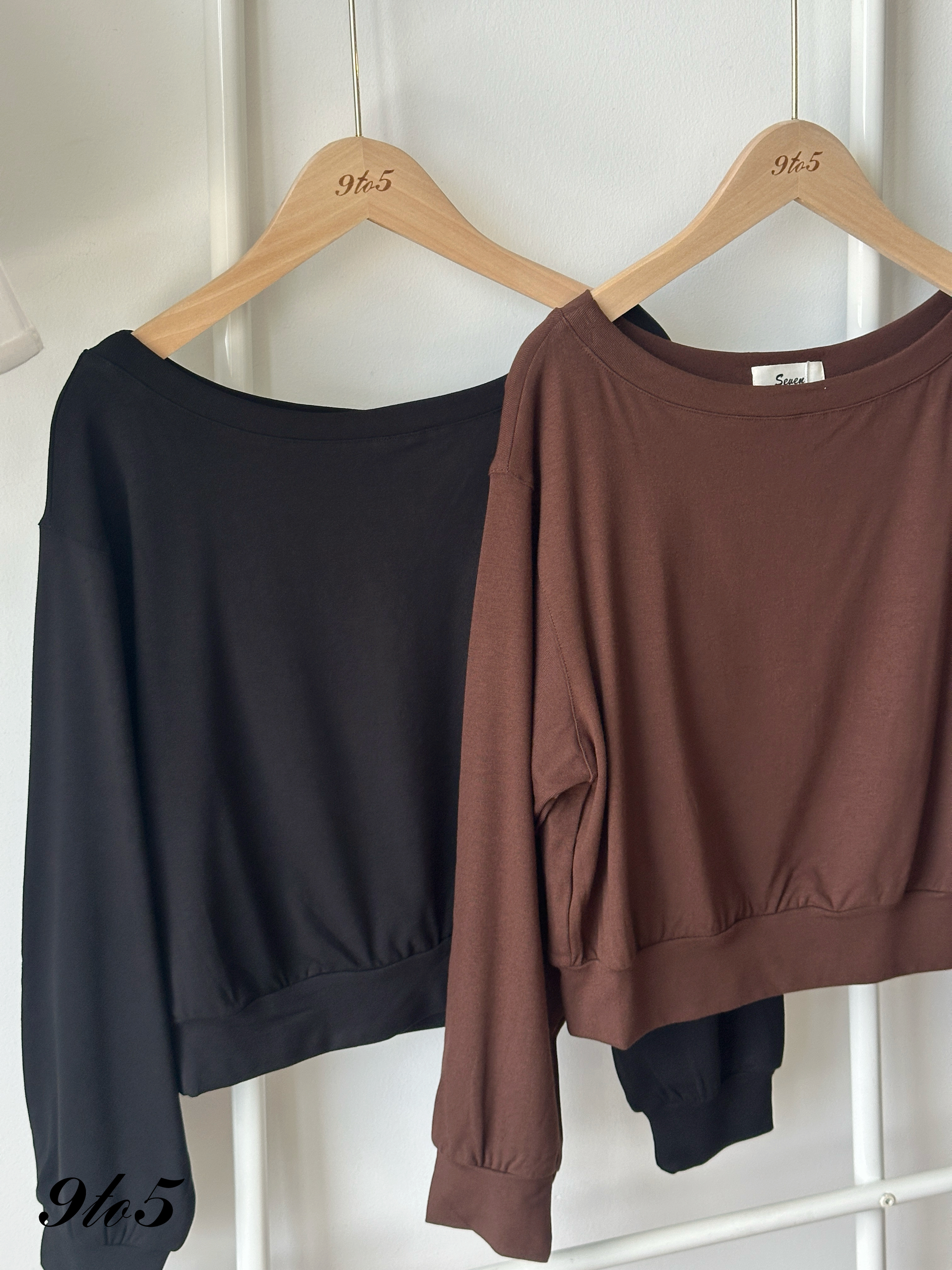 T4356 Long Sleeve Boat Neck Top - 3 Colors 