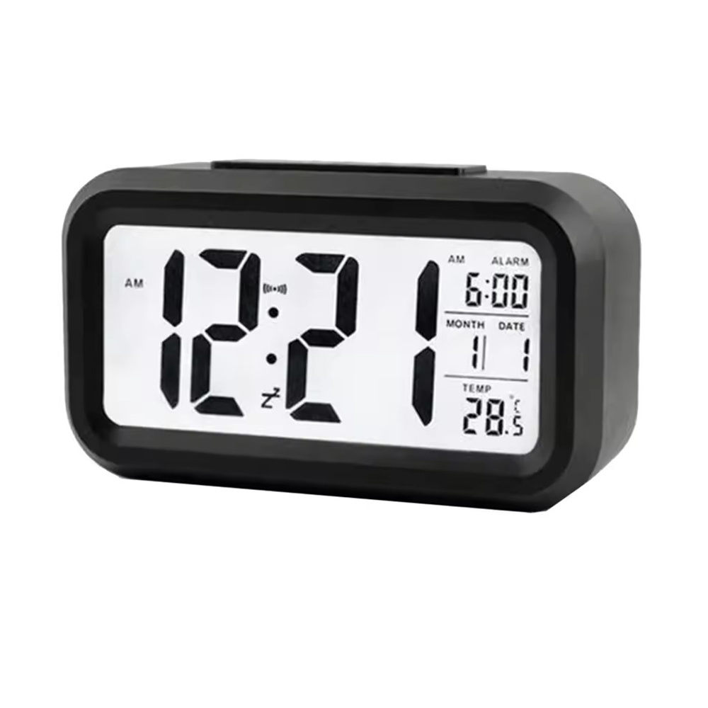 大屏幕超靜音 LED電子鐘 帶光感 白色 UB0248