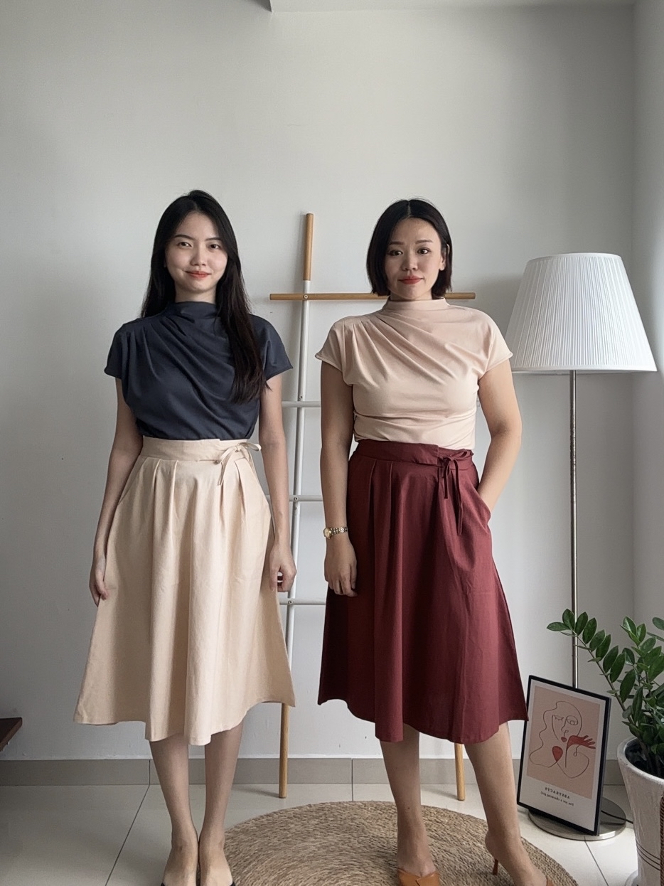 S1878 Side-tie A Line Skirt - 3 Colors 
