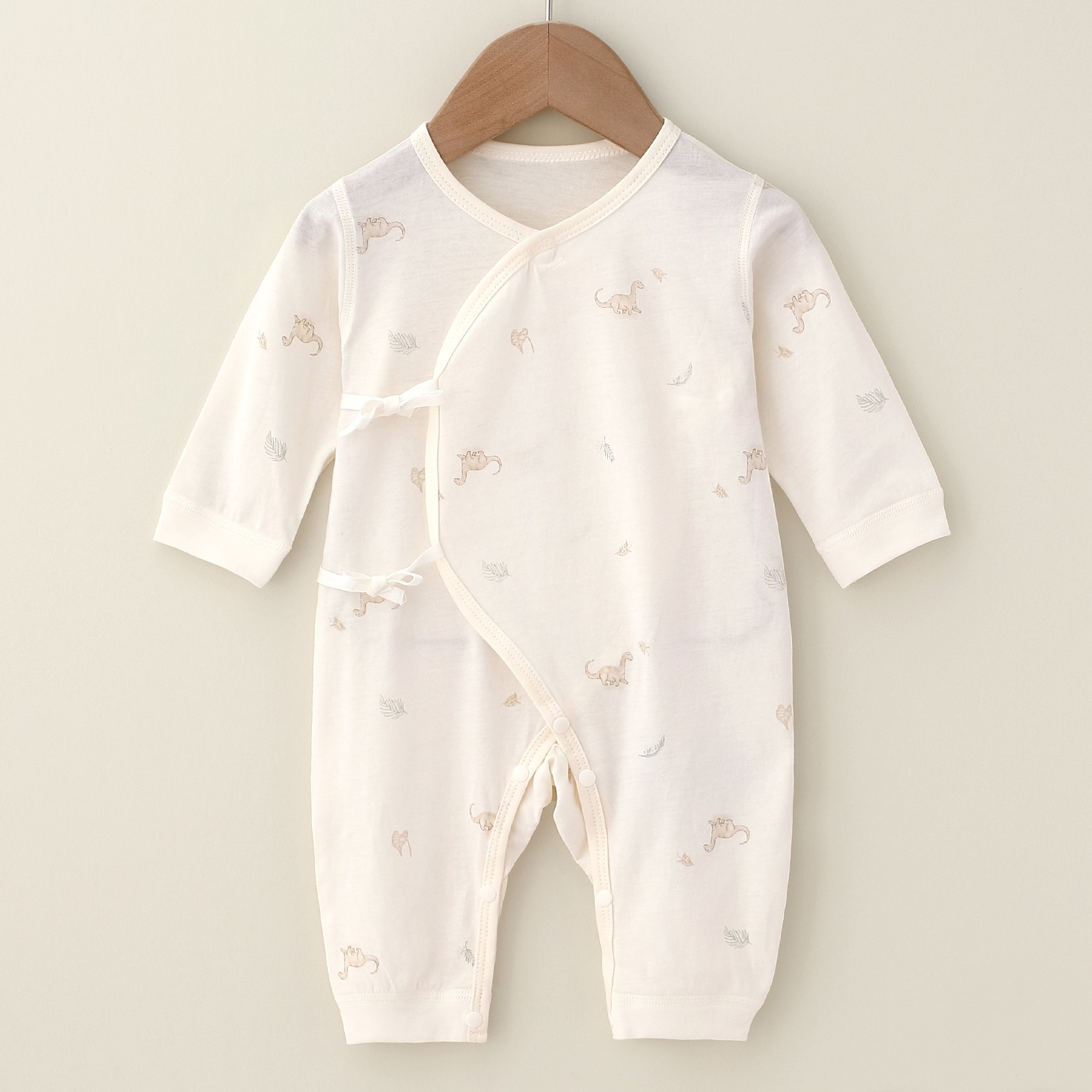 有機棉和尚袍 - 米黃恐龍 YB09358 Baby Kimono (Organic Cotton)