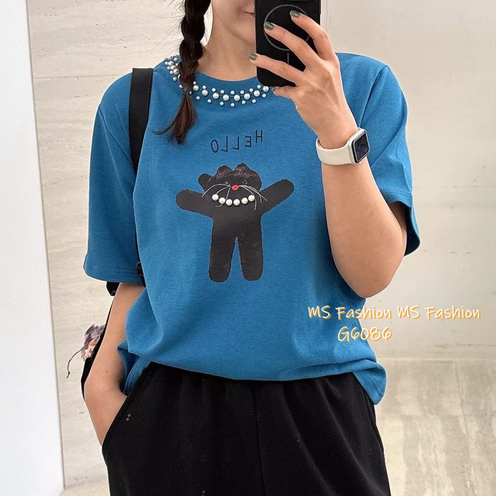 G6086 韓國🇰🇷可愛黑貓top