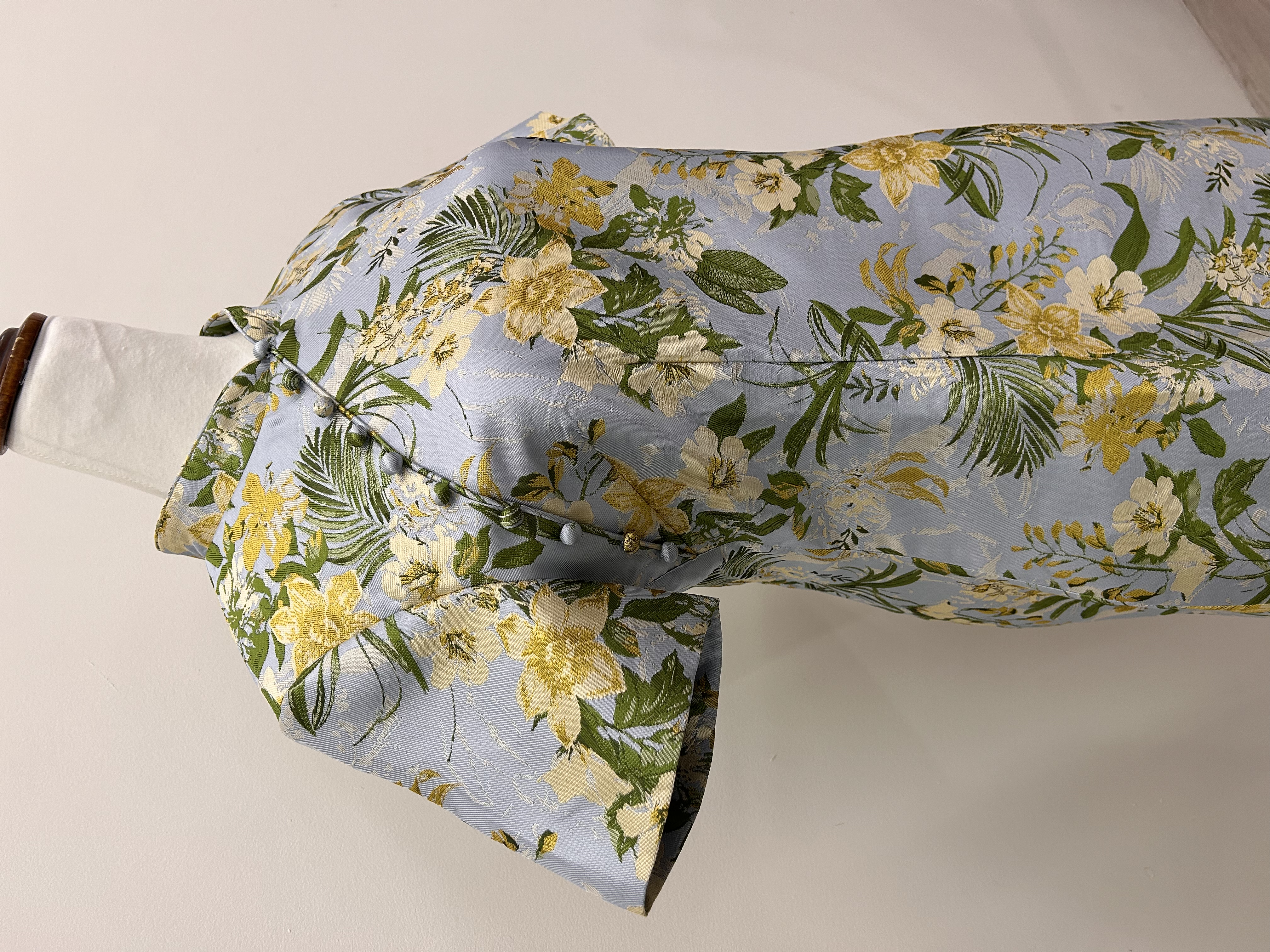 564.WB Midi Length Qipao with Sleeve -Yellow