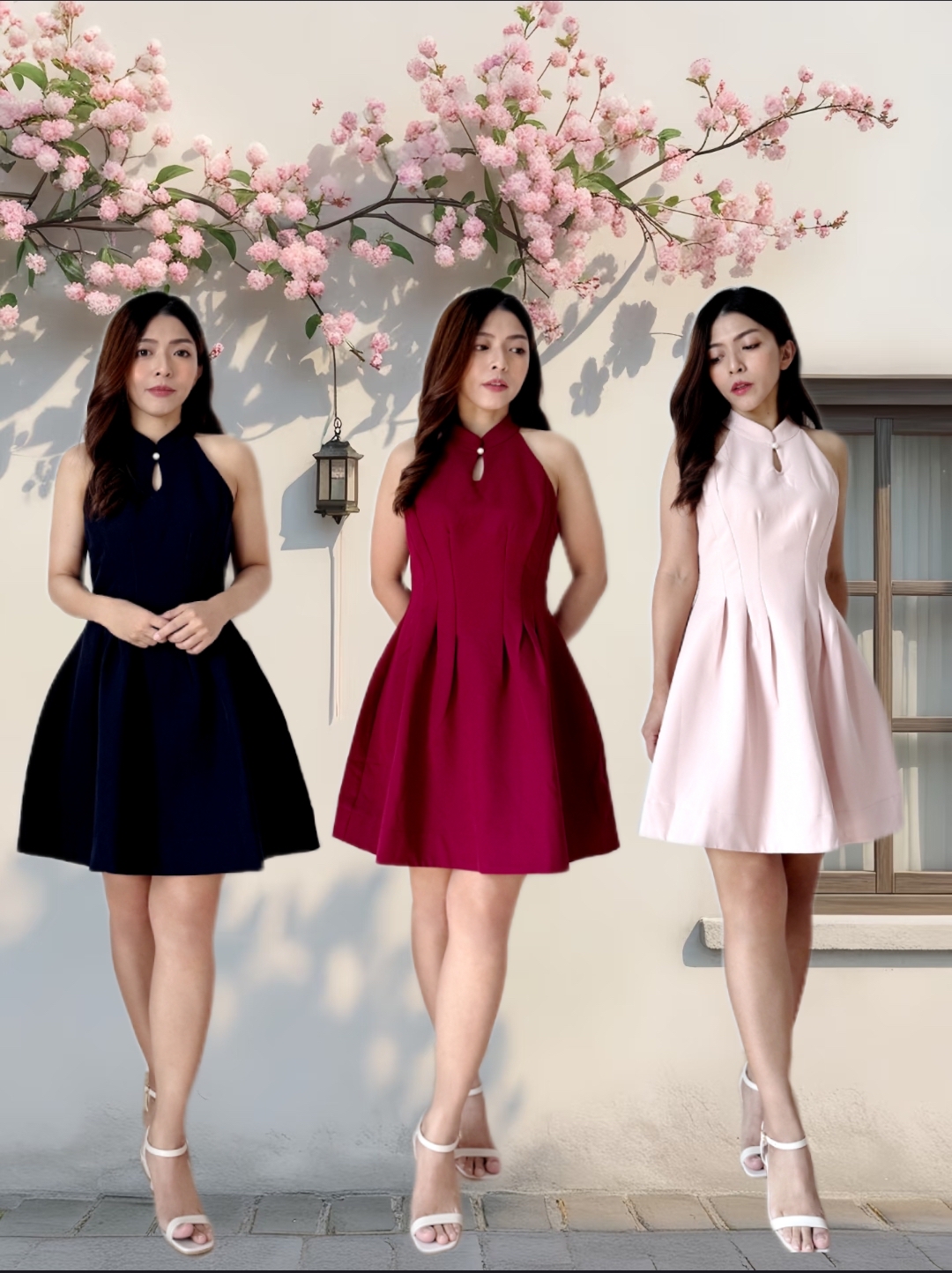 Jade Grace Halter A-Line Flare Dress锦色年华.气质简约挂脖连衣裙(3 colours)Premium Quality