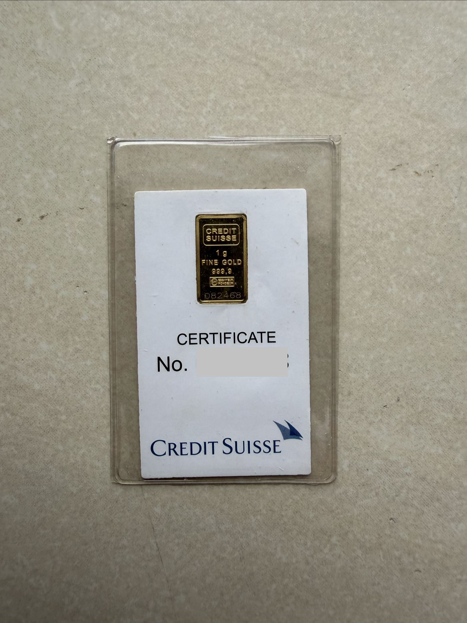 (SN82468) VALCAMBI 🇨🇭RARE Vintage 1985 Liberty 1g Credit Suisse Gold bar Emas 999.9 自由女神