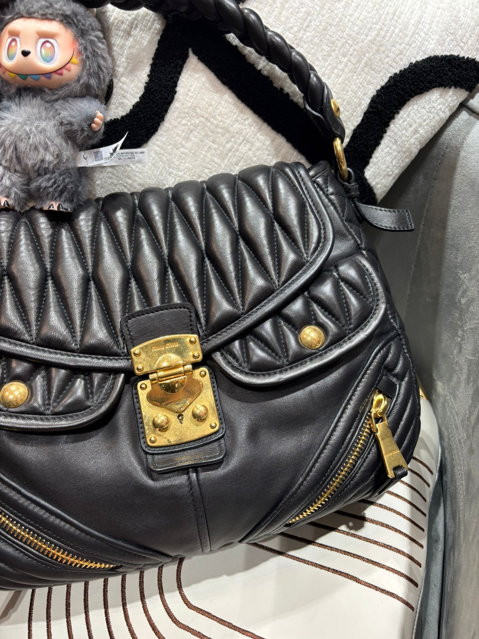 Miu Miu Hobo Bag Nappa Leather Shoulder Bag 100%Authentic, 98%New ✅Dust bag
