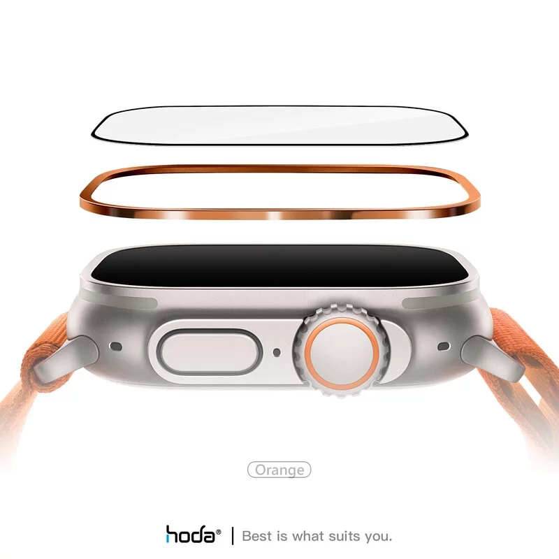 HODA Apple Watch Ultra 1 / 2 / 3 49mm 藍寶石螢幕保護貼 鈦合金保護框