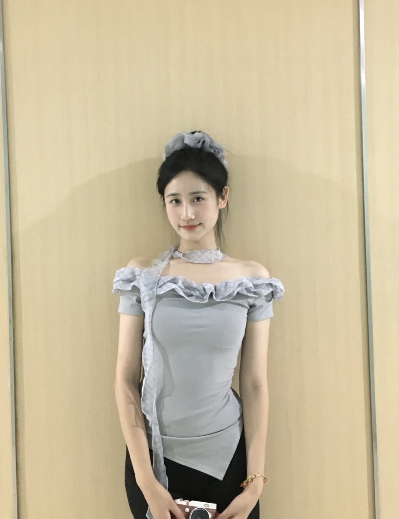 TP435字肩短袖上衣