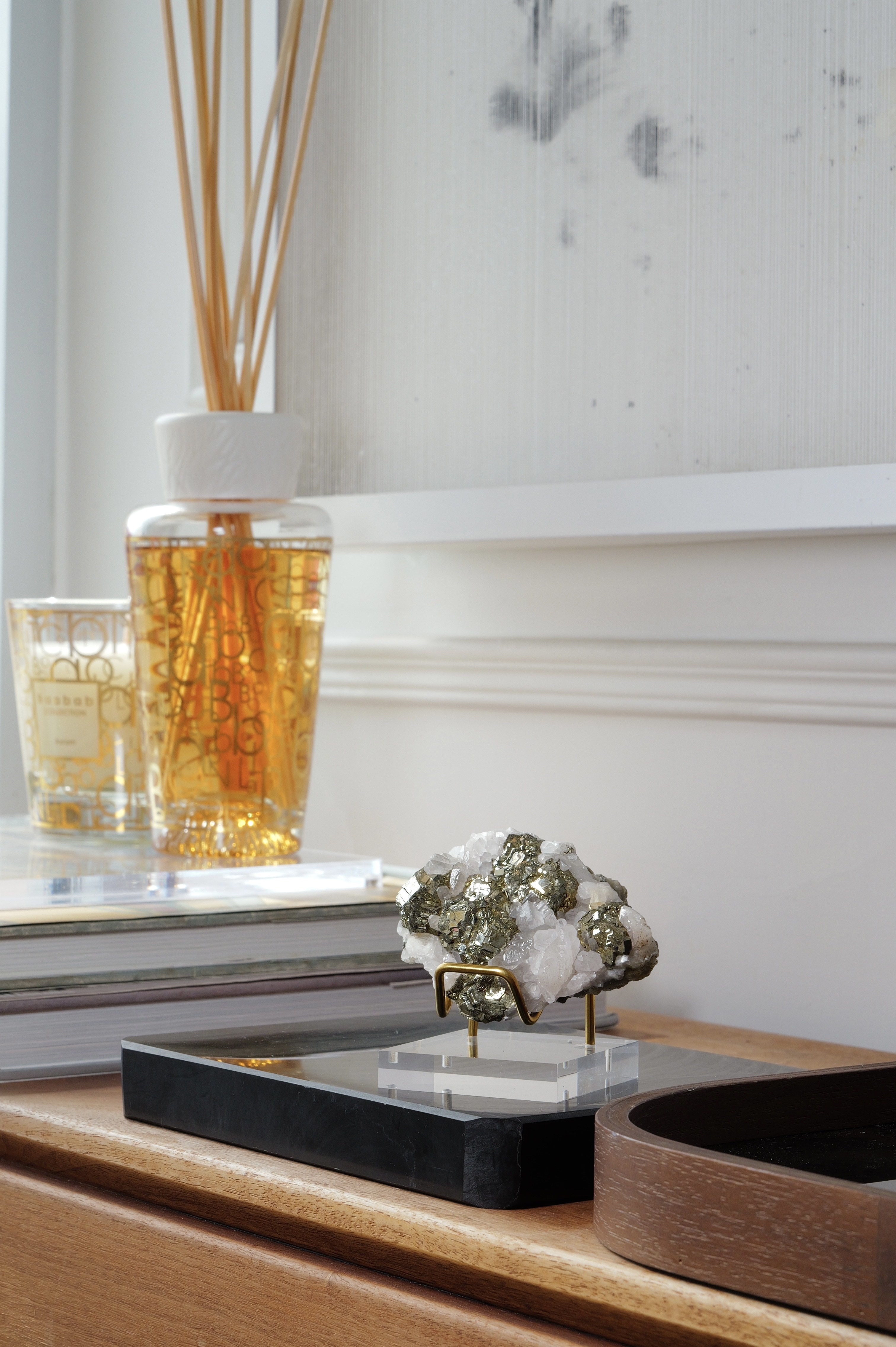   ༒8cm黃鐵礦共生方解石原礦擺件༒ PY.0386C3TG1JT-RB5*3mt