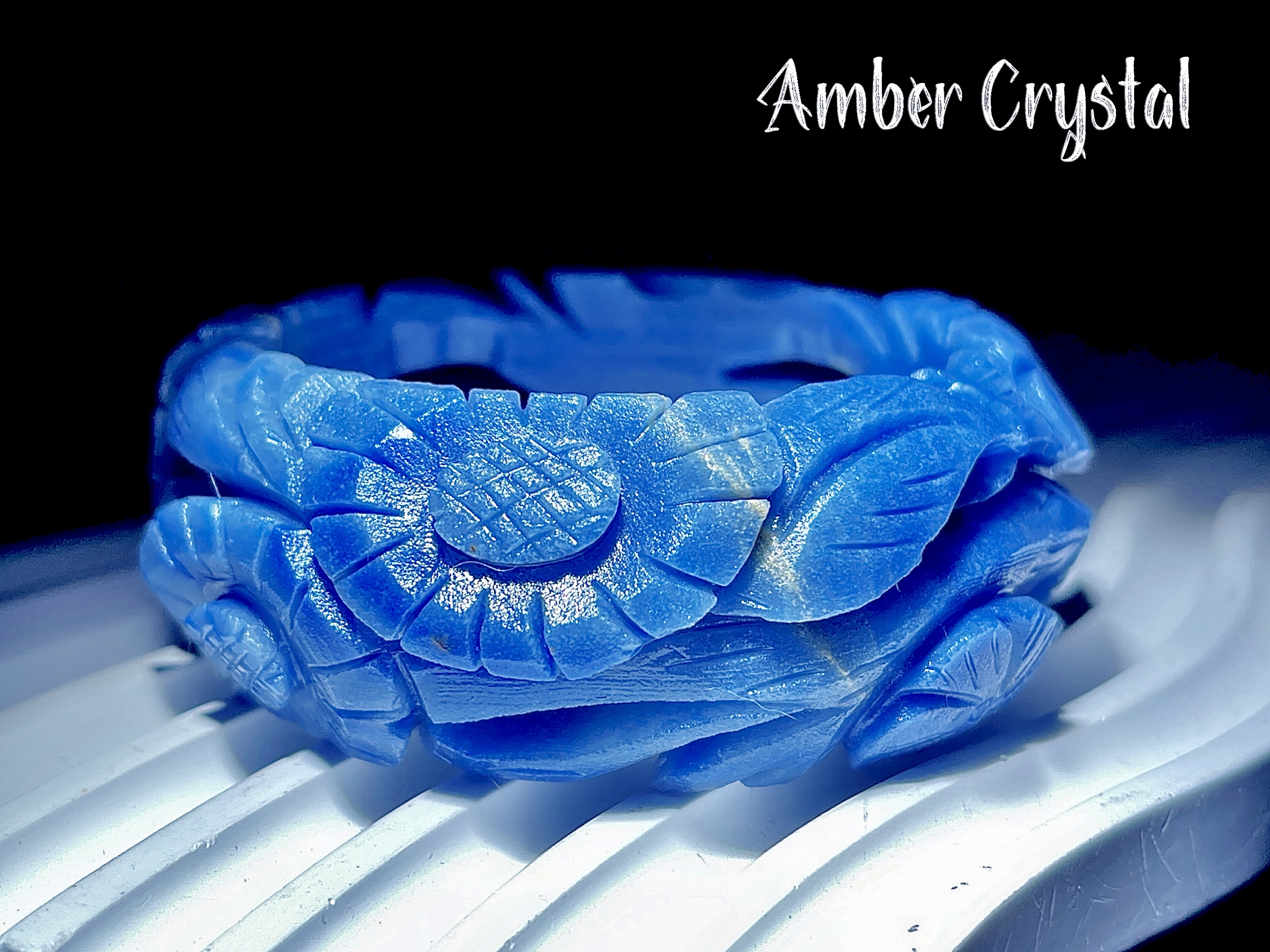 Aventurine 藍東陵玉精工雕刻手鈪